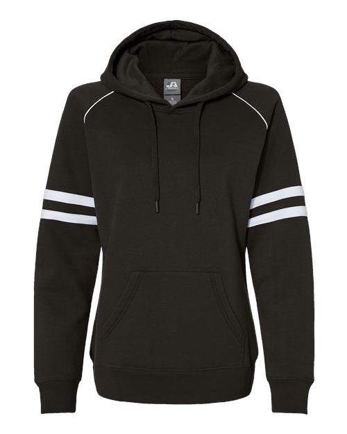Women's Varsity Fleece Piped Hooded Sweatshirt | USA Decoration
