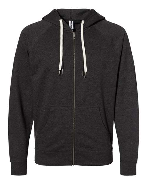 Icon Lightweight Loopback Terry Full-Zip Hooded Sweatshirt | USA Decoration