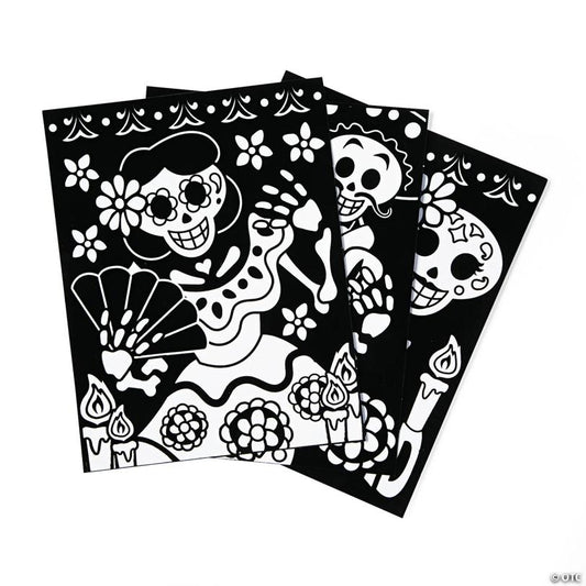 8 1/2" x 11" Color Your Own Fuzzy Day of the Dead Cardstock Posters - 24 Pc.