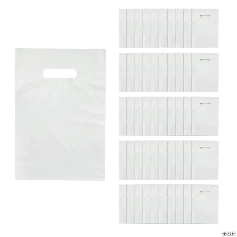 8 1/2" x 12" Bulk 50 Pc. White Plastic Goody Bags