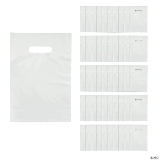 8 1/2" x 12" Bulk 50 Pc. White Plastic Goody Bags