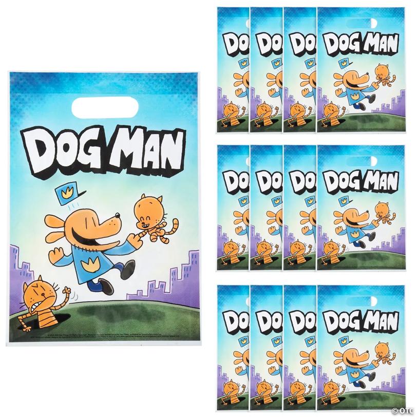 8 1/2" x 12" Dog Man™ Party Plastic Favor Bags - 12 Pc.