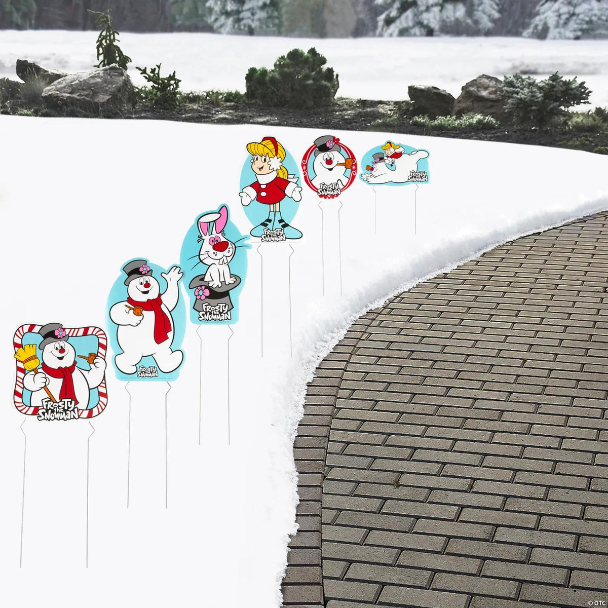 Six Frosty the Snowman Christmas corrugated plastic yard signs