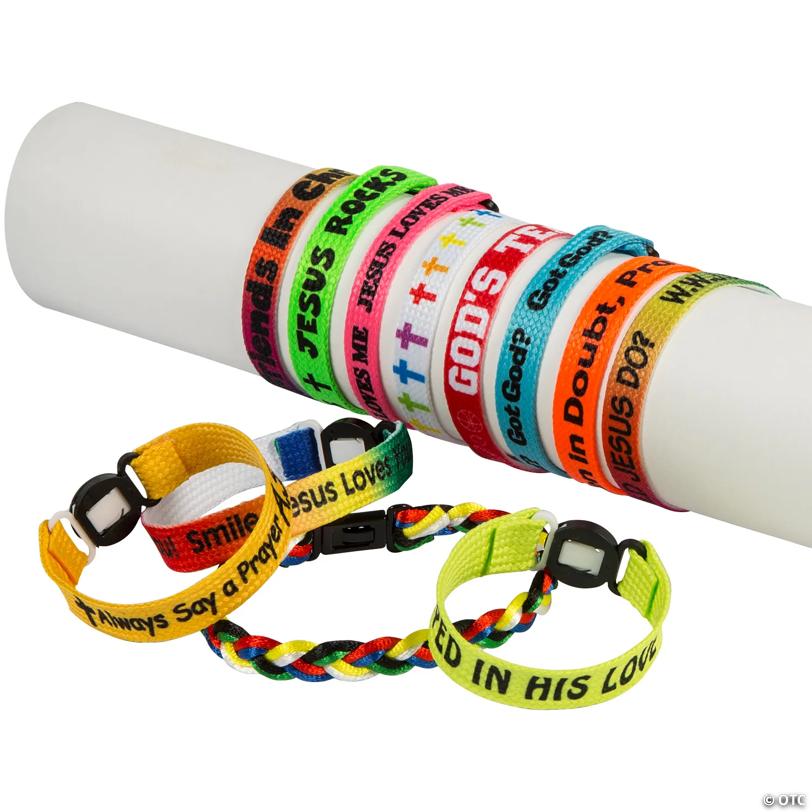 8" Bulk 150 Pc. Religious Nylon Friendship Bracelet Assortment