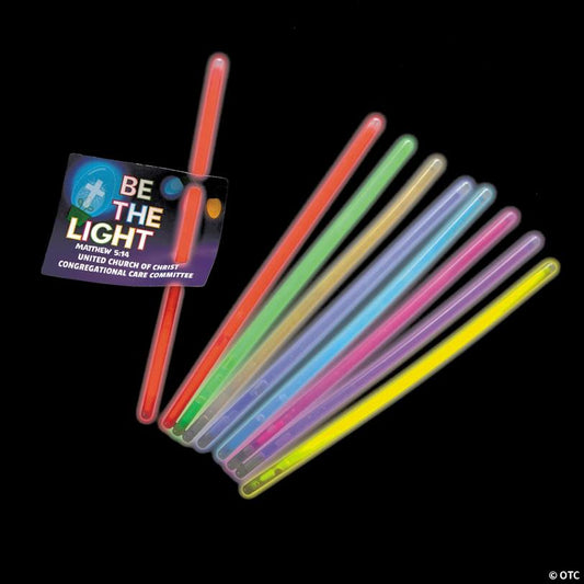 8" Bulk 50 Pc. Personalized Religious Glow Bracelets with Card