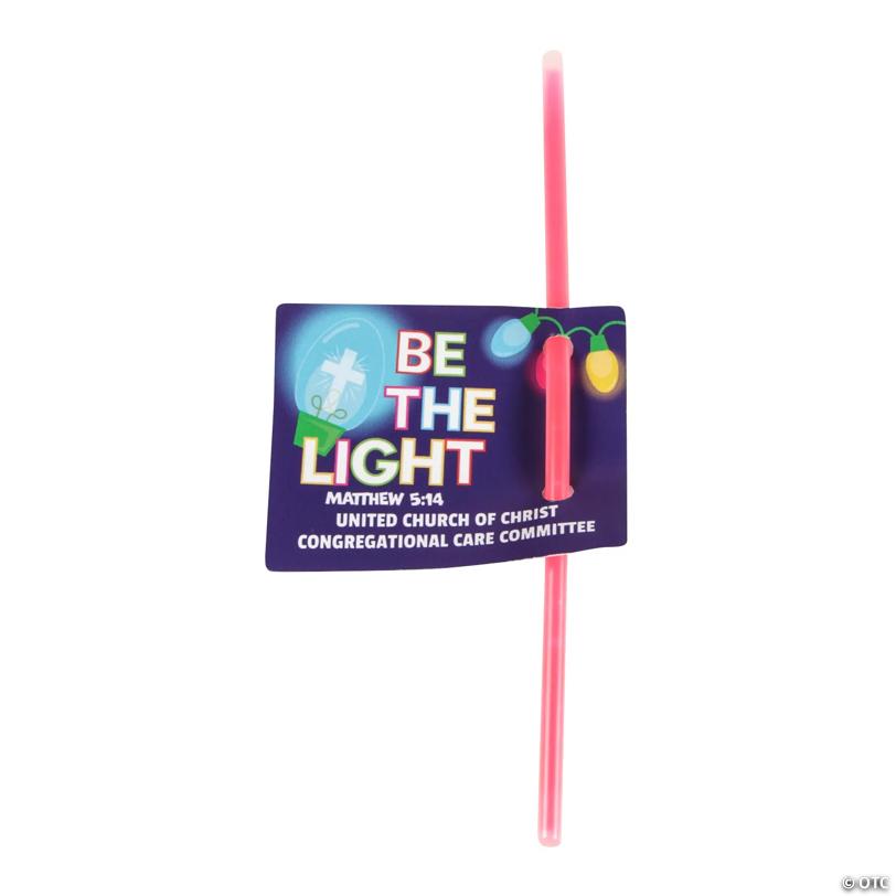8" Bulk 50 Pc. Personalized Religious Glow Bracelets with Card