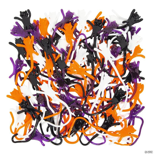 8" Bulk 72 Pc. Halloween Sticky Vinyl Cat Splat Toys