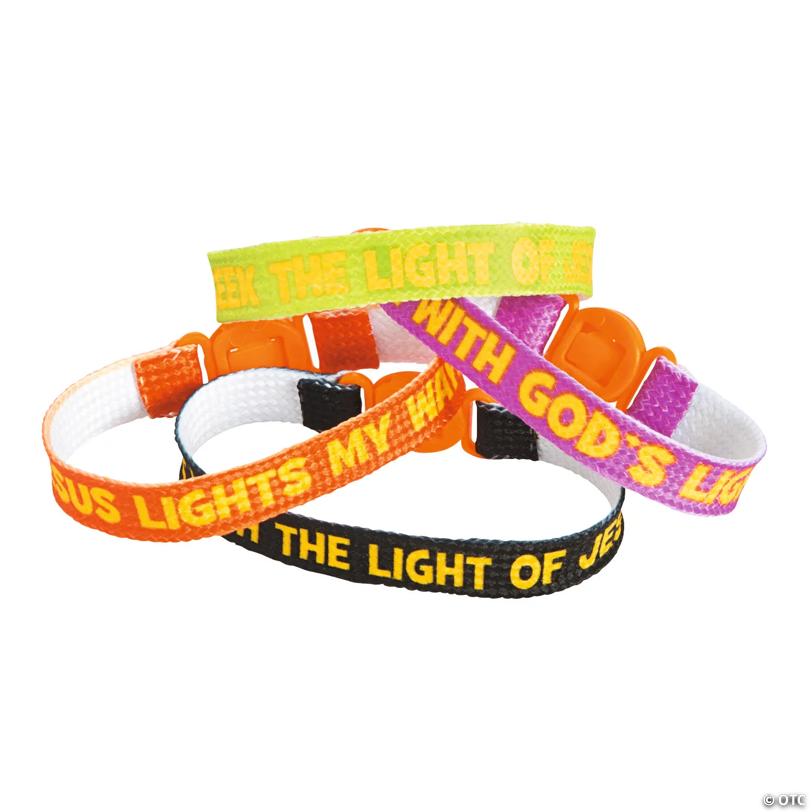8" Christian Pumpkin Inspirational Nylon Friendship Bracelets - 12 Pc.