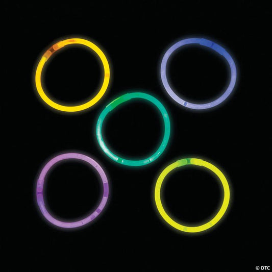8" Mega Bulk 250 Pc. Glow Solid Color Plastic Bracelet Assortment