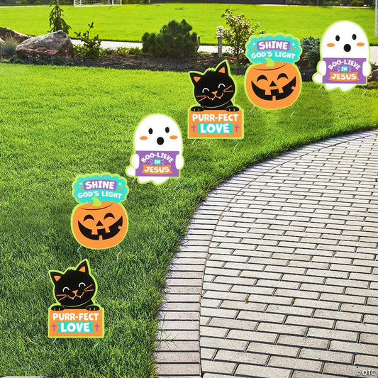 8" - 11" Religious Halloween Character Yard Signs - 6 Pc.
