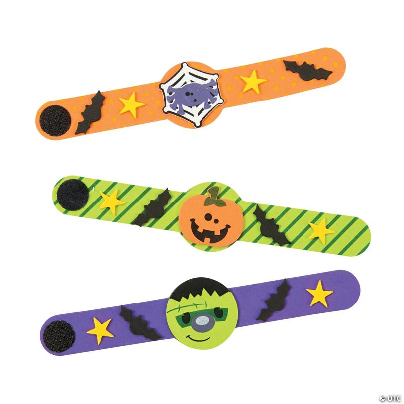 8" x 1 3/4" Bulk Halloween Foam Bracelet Craft Kit - Makes 50