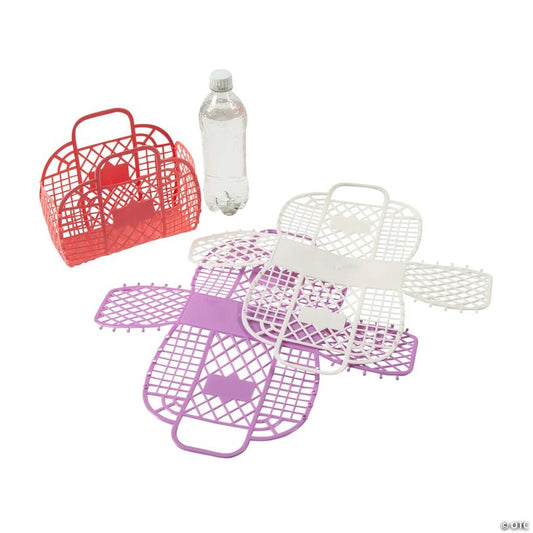 8" x 3 3/4" x 7" Small Jelly Beach Plastic Tote Bags - 6 Pc.