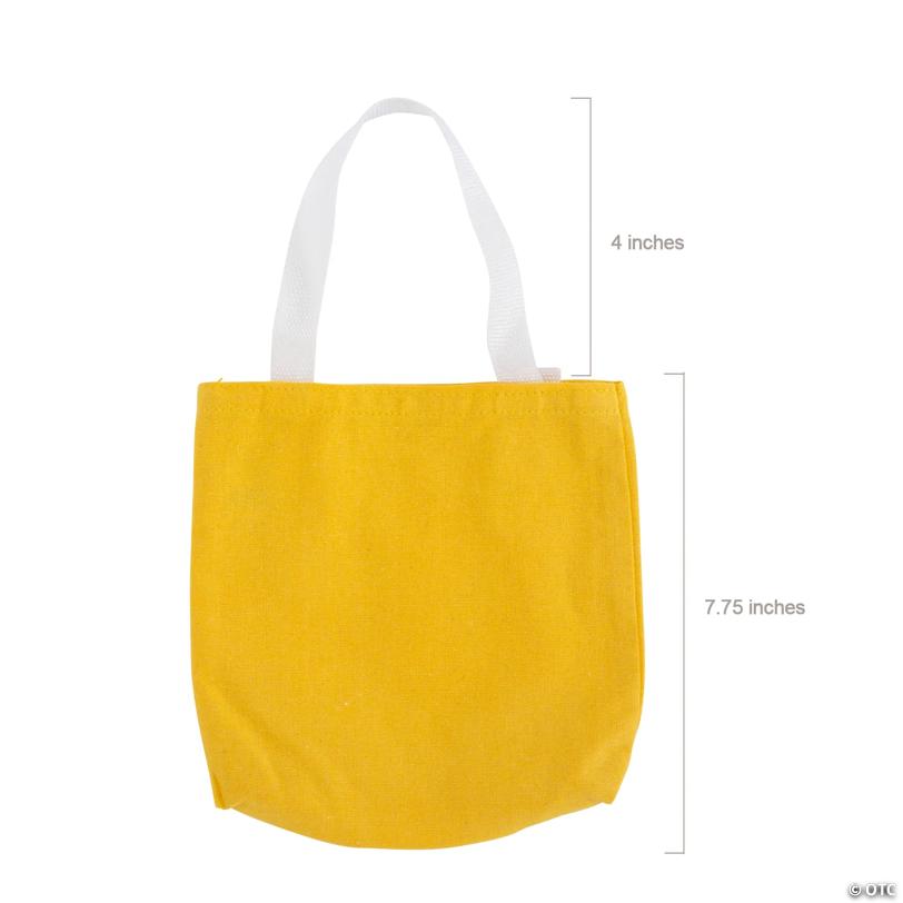 8" x 7 3/4" Bulk 50 Pc. Mini Canvas Tote Bag Assortment