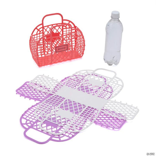 8" x 7" Personalized Small Jelly Plastic Beach Tote Bags - 6 Pc.