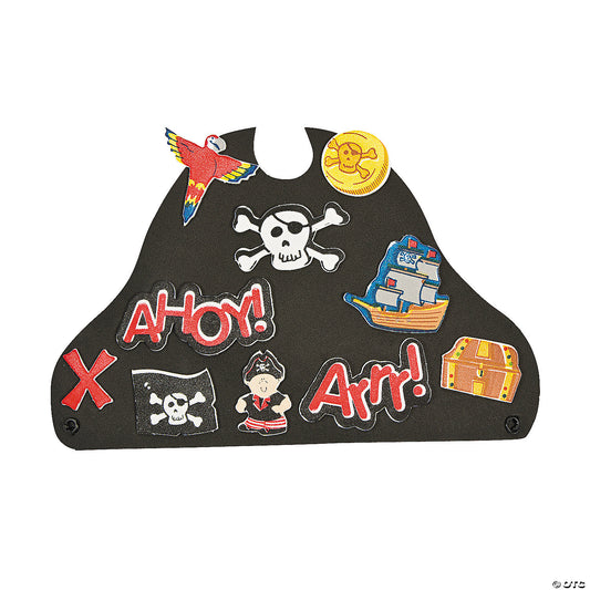 Makes 12: 9 1/2" x 6" Fabulous Foam Black Pirate Hat Craft Kit - Makes 12 | USA Decoration®