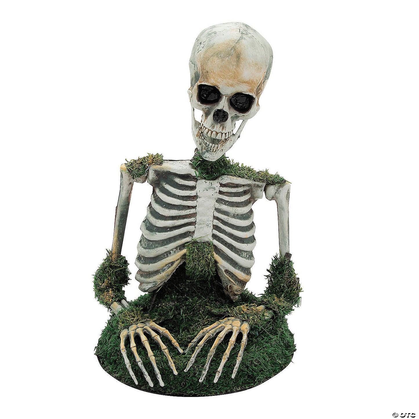 9 3/4" x 14 3/4" Mossy Skeleton Tabletop Animated Prop Halloween Decoration | USA Decoration®