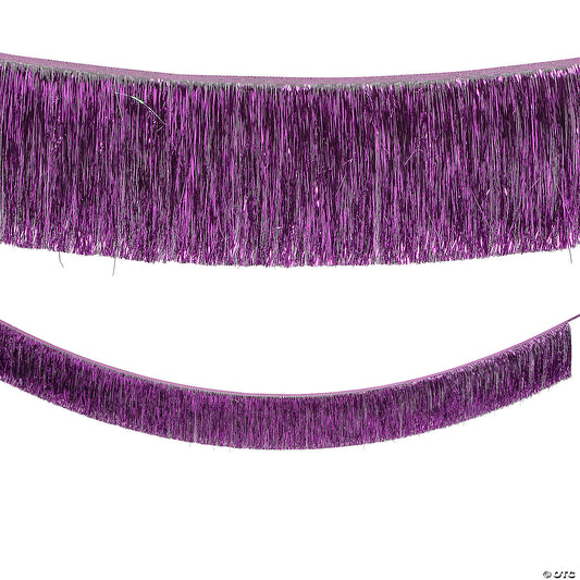 1 Piece(s): 9 Ft. Purple Ready-to-Hang Metallic Tinsel Fringe Garland | USA Decoration®