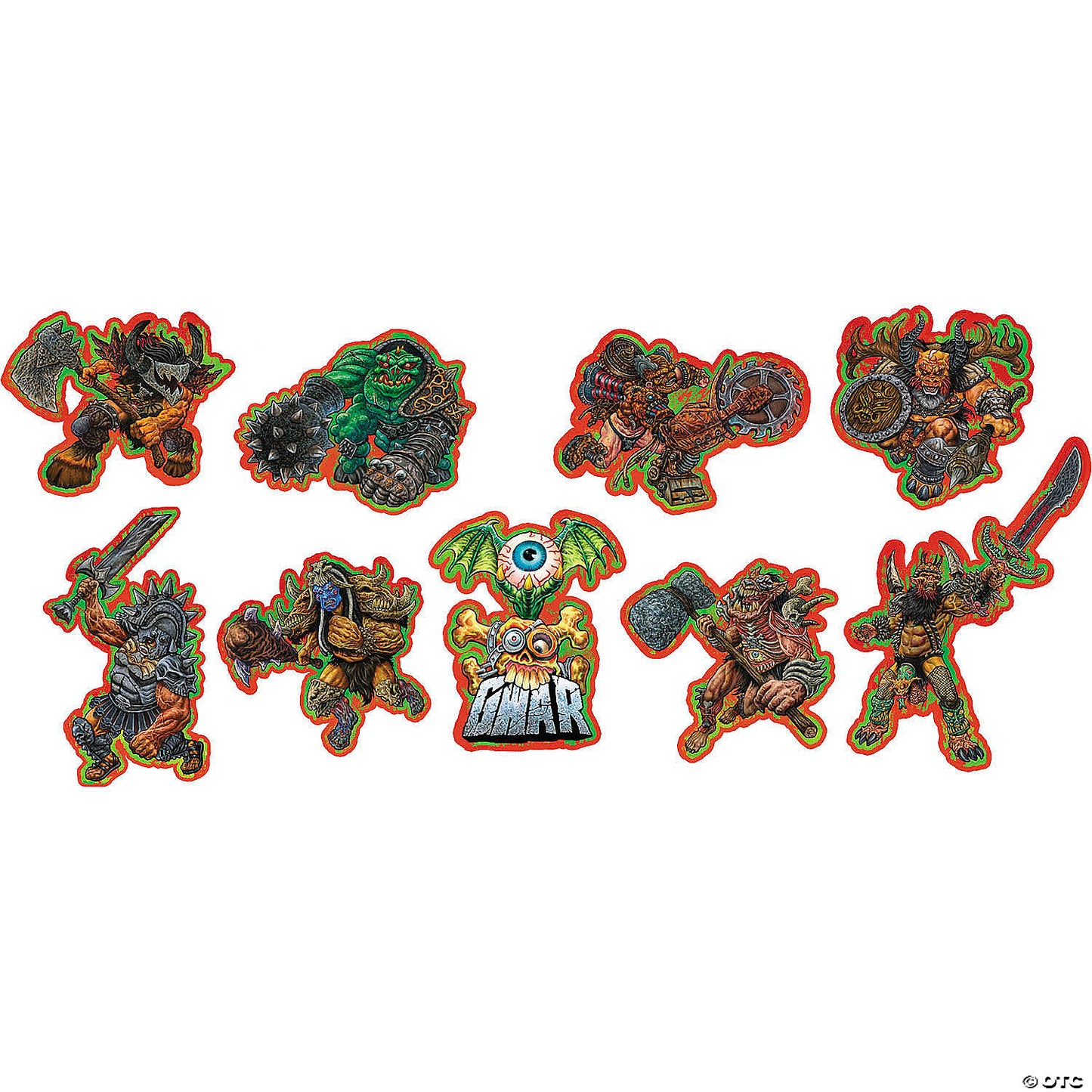 9 Pc. 13" - 15" GWAR Cutouts Wall Decoration Set