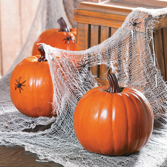 9" x 8 1/4" Orange Foam Pumpkin Halloween Decoration | USA Decoration®