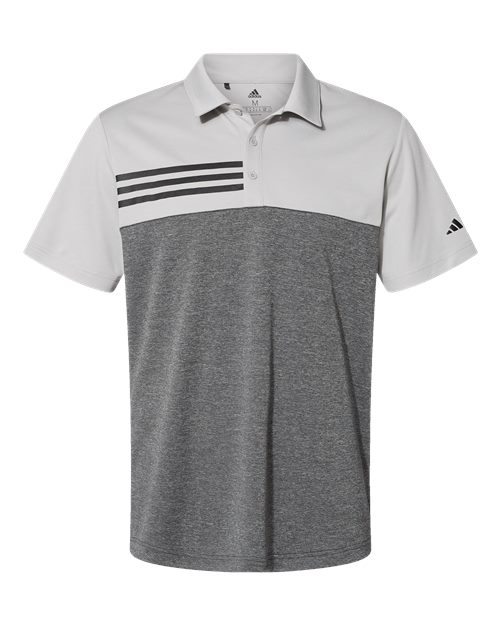 Heathered Colorblocked 3-Stripes Polo | USA Decoration