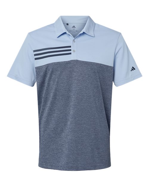 Heathered Colorblocked 3-Stripes Polo | USA Decoration
