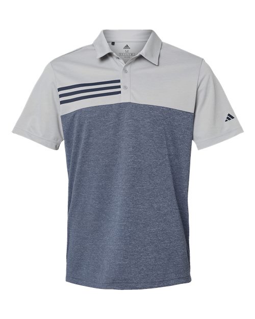 Heathered Colorblocked 3-Stripes Polo | USA Decoration