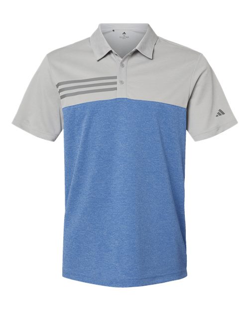 Heathered Colorblocked 3-Stripes Polo | USA Decoration