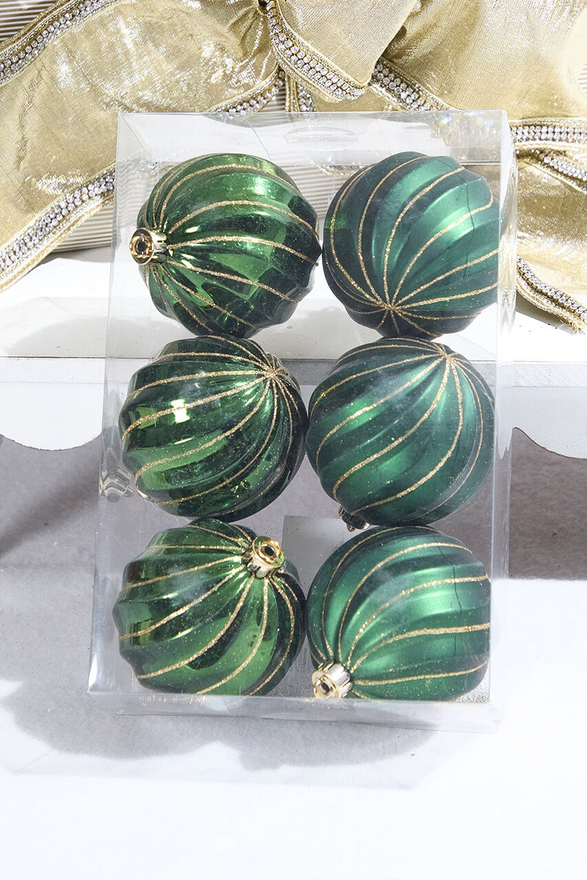 3 Inch Green Shatterproof Boxed Set of 6