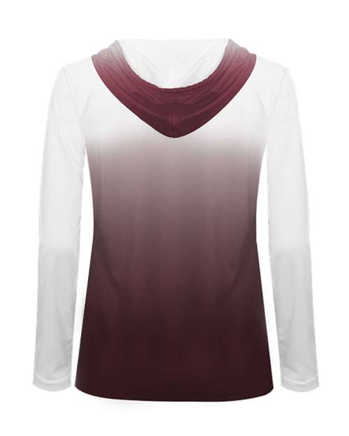 Women's Ombre Long Sleeve Hooded T-Shirt | USA Decoration