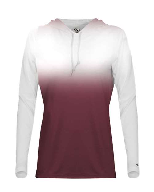 Women's Ombre Long Sleeve Hooded T-Shirt | USA Decoration