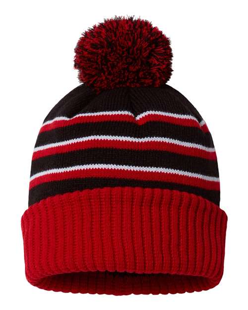 Pom Cuffed Beanie | USA Decoration