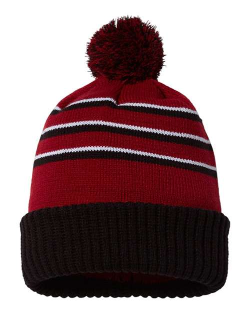 Pom Cuffed Beanie | USA Decoration