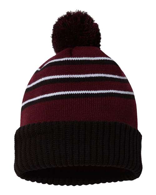 Pom Cuffed Beanie | USA Decoration