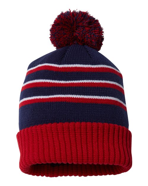 Pom Cuffed Beanie | USA Decoration