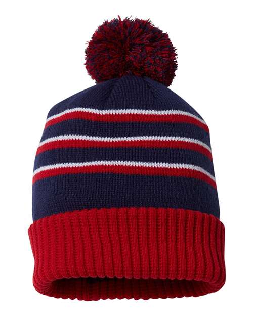 Pom Cuffed Beanie | USA Decoration