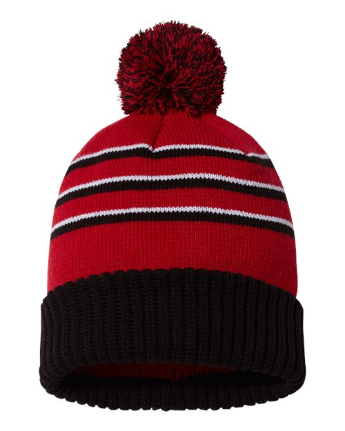 Pom Cuffed Beanie | USA Decoration