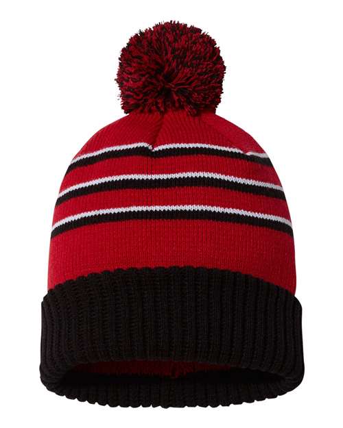Pom Cuffed Beanie | USA Decoration