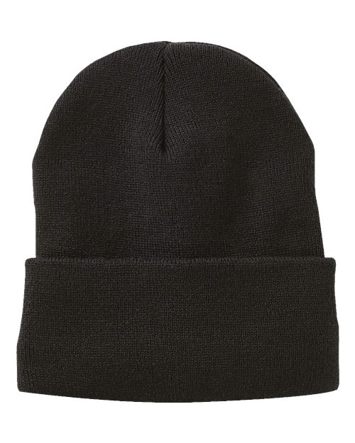 12" Sherpa-Lined Cuffed Beanie by USA Decoration | Acrylic Knit Hat with Cozy Sherpa Interior