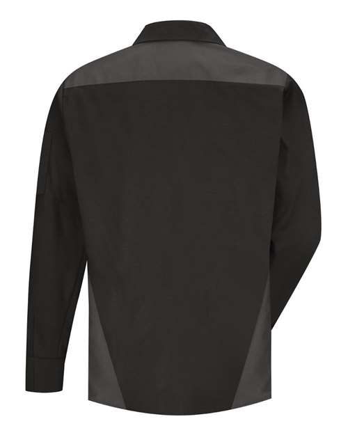 Long Sleeve Tri-Color Shop Shirt - Tall Sizes | USA Decoration