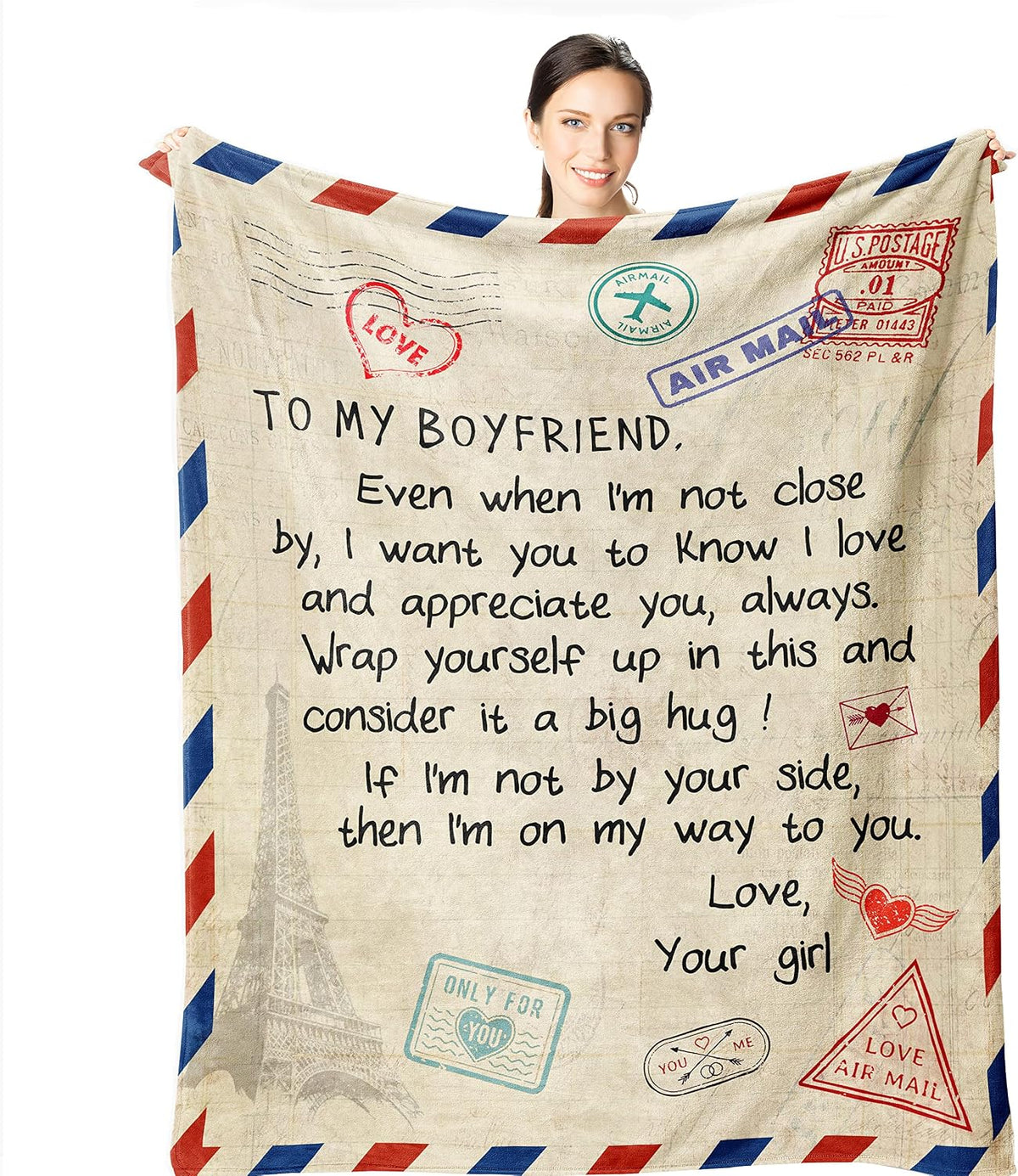 Gifts for Boyfriend - Boyfriend Presents from Girlfriend Blanket 60"x50" for Him BF Christmas - Best Presents for BF - Funny Anniversary Birthday Boy-Friend Gift Ideas