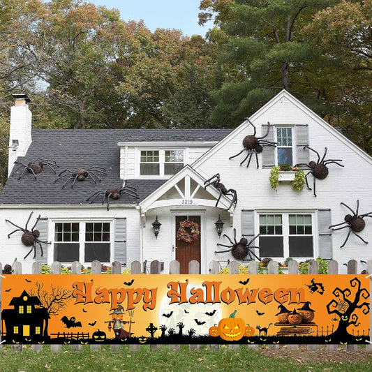 Outdoor Halloween Banner Large Fabric Pumpkin Yard | USA Decoration®