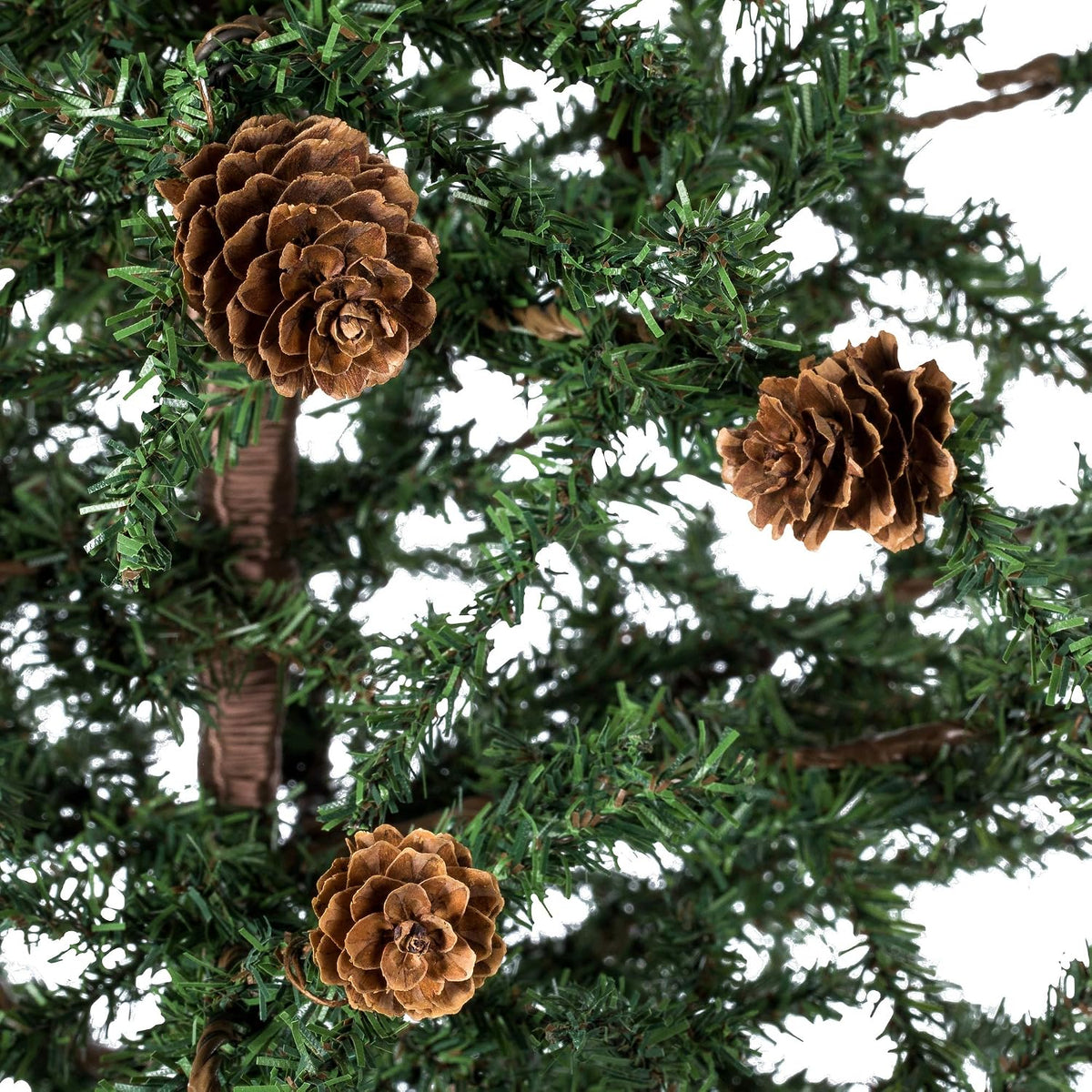 Vickerman 30" Caramel Pine Artificial Christmas Tree Unlit- Featuring 684 PVC Tips - Pine Cone Accented - Seasonal Indoor Home Decor with Decorative Burlap Base
