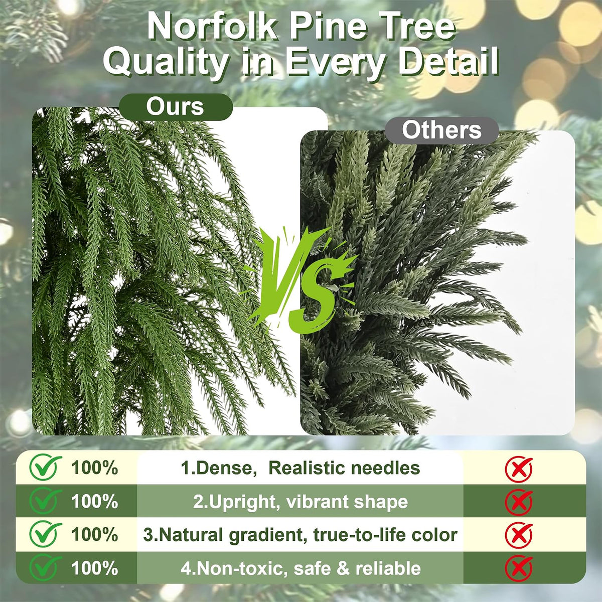 2FT Real Touch Mini Christmas Tree, Small Table Top Christmas Tree with Pot