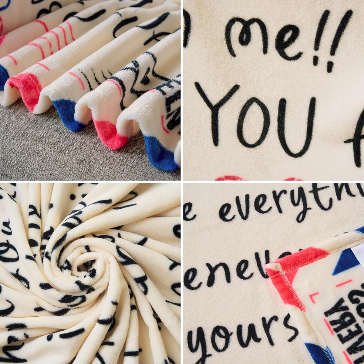 Joiedomi Gifts for Mom Blanket Birthday Gift from Daughter Son Soft Flannel Throw Blanket Presents for Mother's Day Valentines Day Christmas 50" x 60" Ivory White