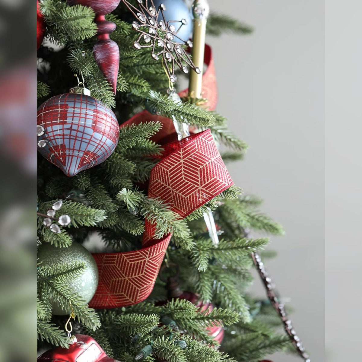 Balsam Hill Stratford Spruce - Slim Artificial Christmas Tree with True Needle Foliage & Premium Stand for Small Spaces, Clear Incandescent, 9ft
