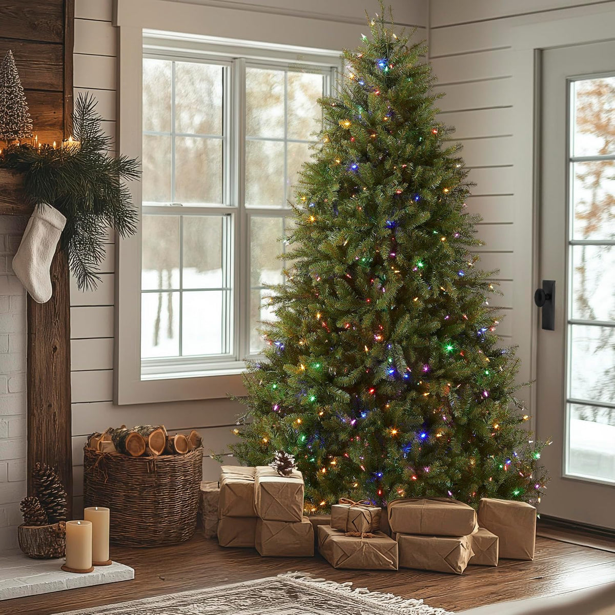 National Tree Company 7.5ft Pre-Lit Dunhill Fir Artificial Christmas Tree