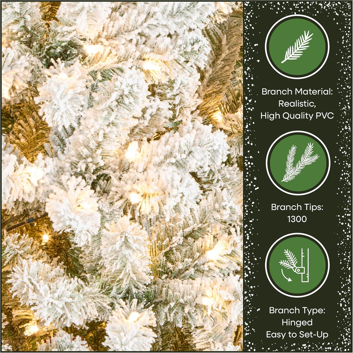National Tree Company 7.5ft Pre-Lit Flocked Acacia Christmas Tree