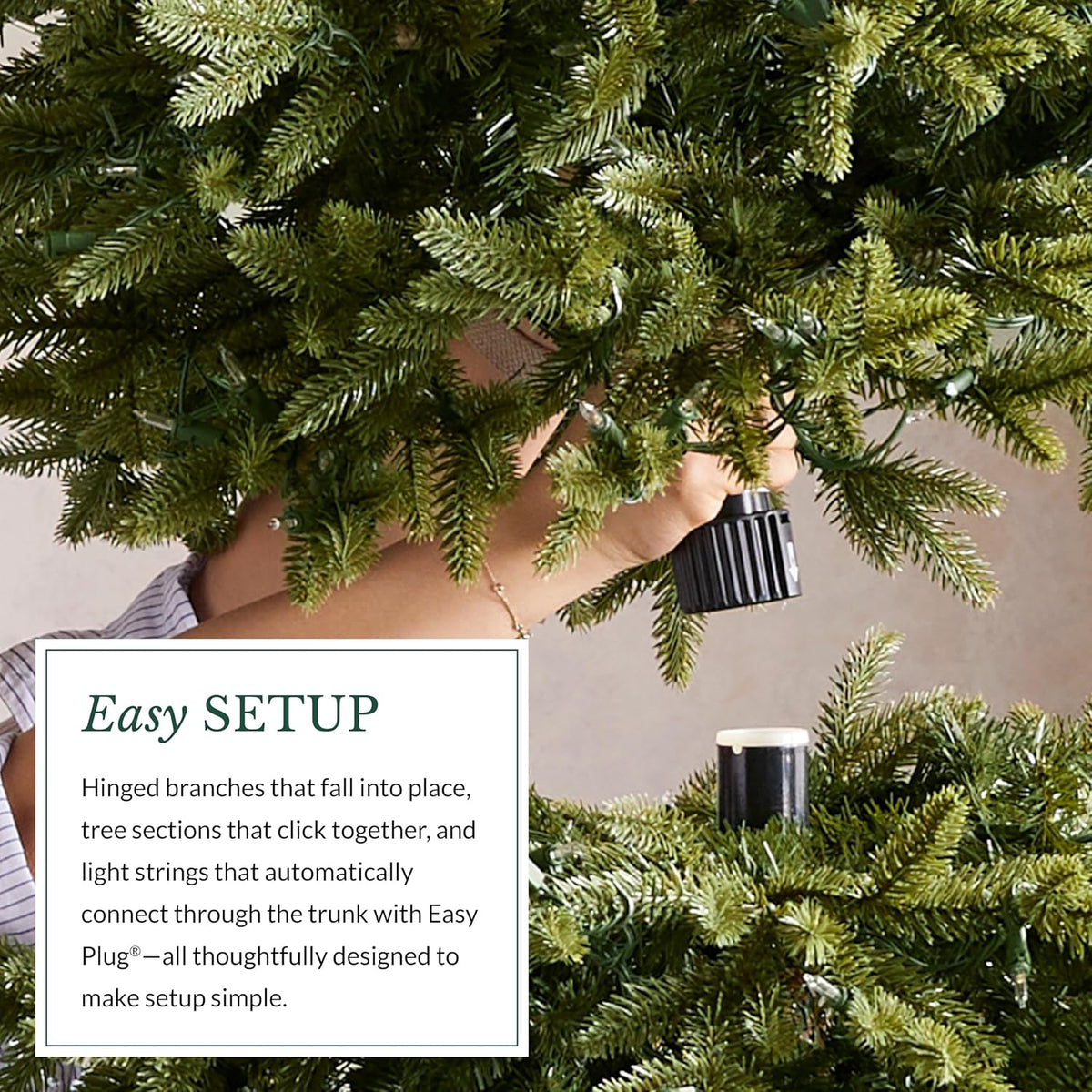 Balsam Hill Stratford Spruce - Slim Artificial Christmas Tree with True Needle Foliage & Premium Stand for Small Spaces, Clear Incandescent, 9ft