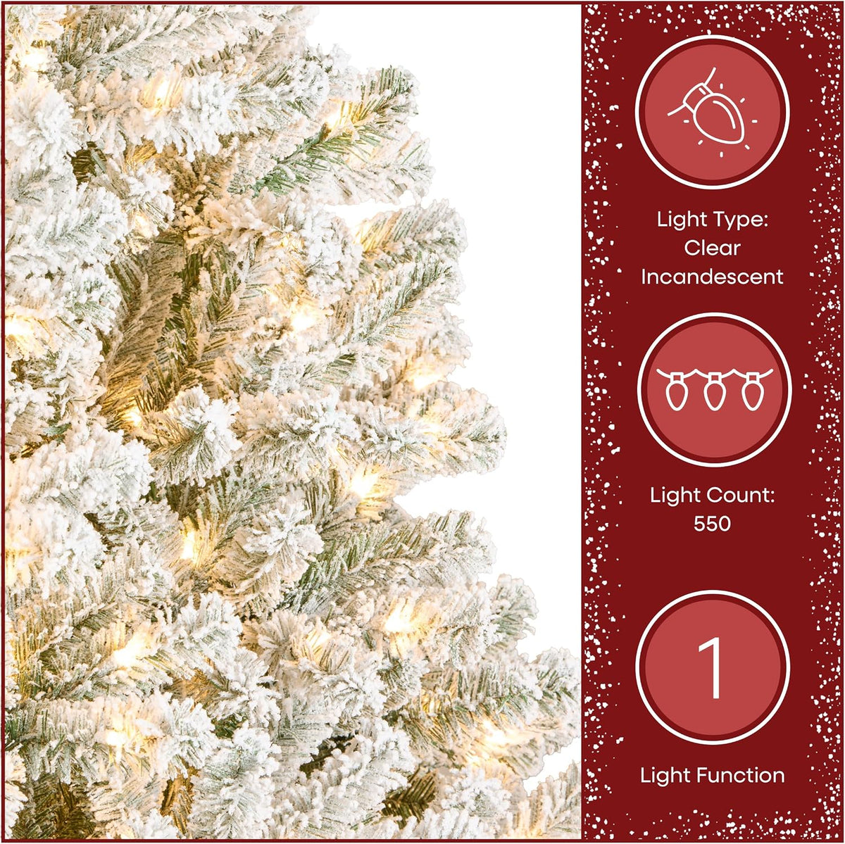 National Tree Company 7.5ft Pre-Lit Flocked Acacia Christmas Tree