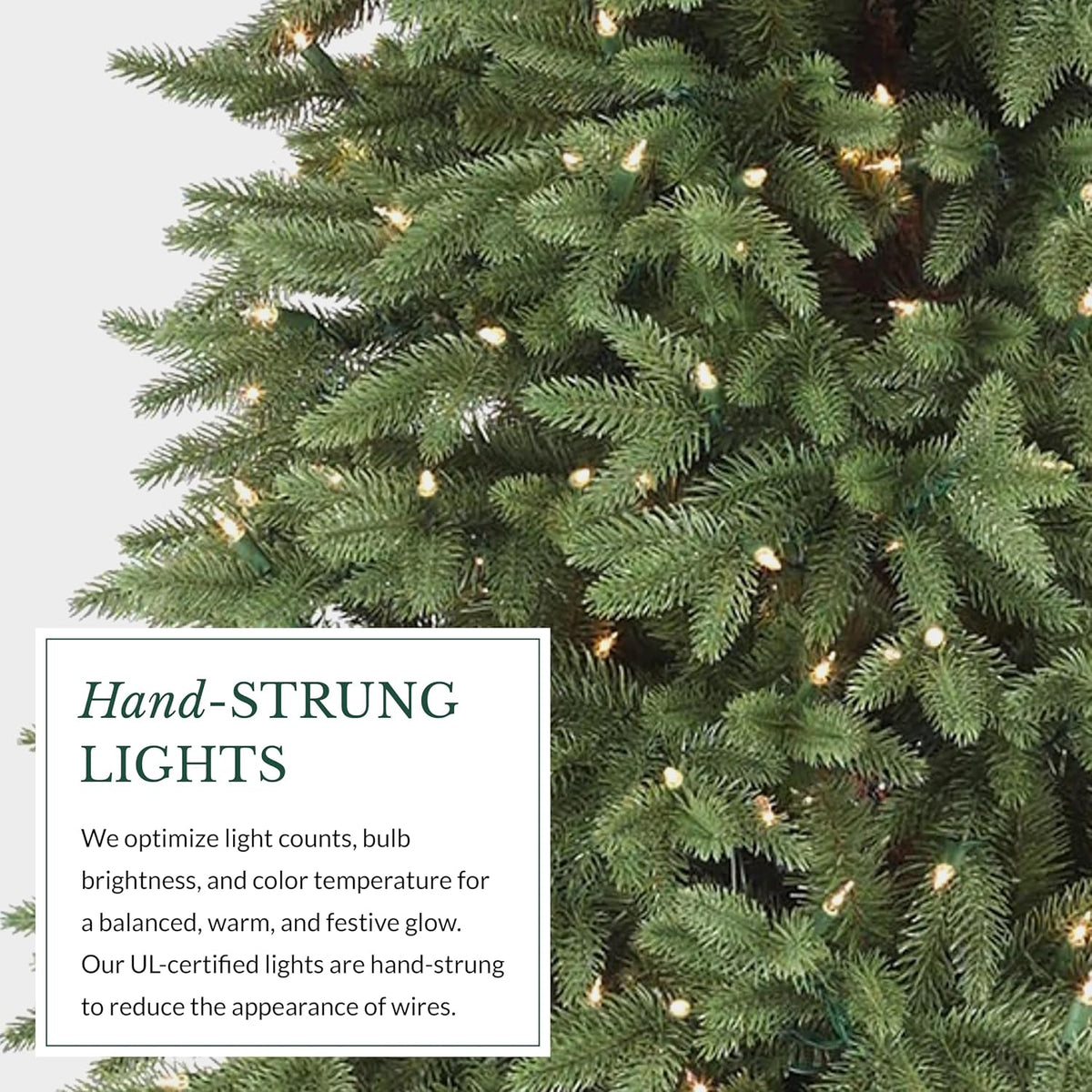 Balsam Hill Stratford Spruce - Slim Artificial Christmas Tree with True Needle Foliage & Premium Stand for Small Spaces, Clear Incandescent, 9ft